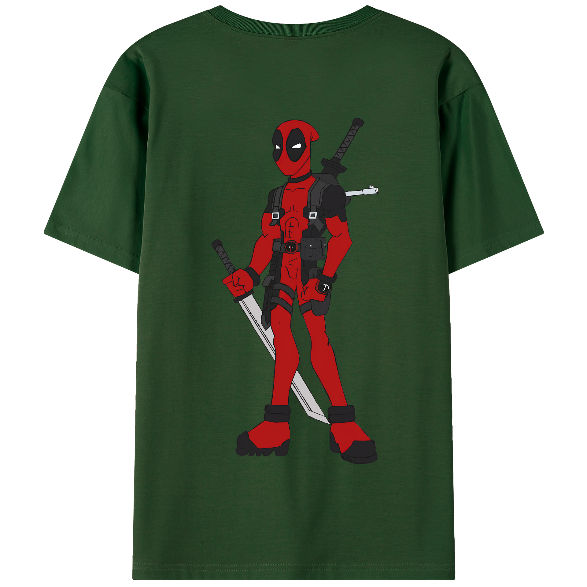 （画像用） Deadpool デッドプール 綿100％半袖Tシャツ（背面プリント）
